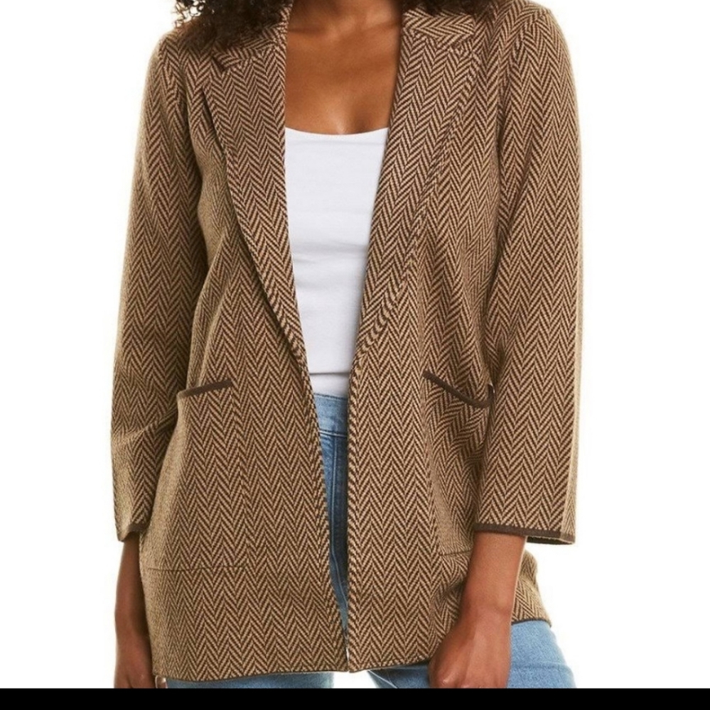 J.Crew Sophie Open- Front Sweater Blazer In Chevr… - image 2